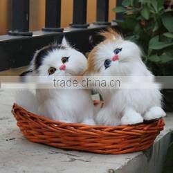 decorative animal statues animated decoration lifelike cat plush toy