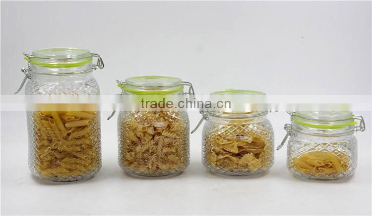 Clear Airtight Food Storage Glass Canister Set