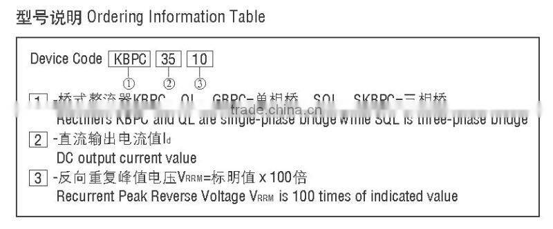 35A 1000V KBPC 3510 Bridge Diode Bridge Rectifier
