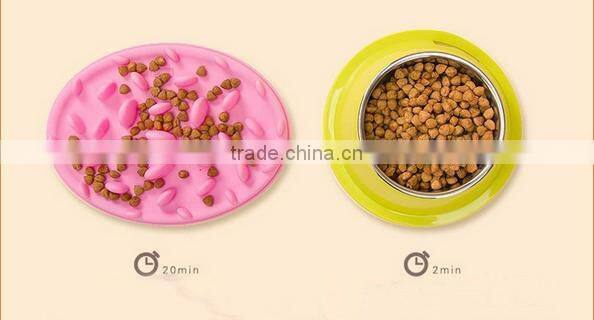 Interactive Anti Gulp Silicone Pet Bowl Slow Feed Dog Bowl