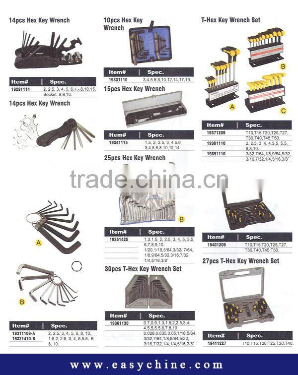 Types of Allen Key Wrench Stainless Steel Hex Key Wrench