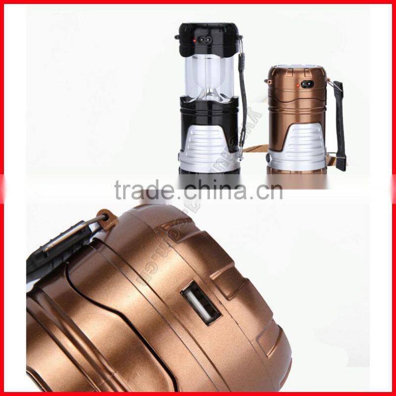 Solar USB Camping Hiking Lantern Umbrella Tent Night Light Lamp LED Flashlight