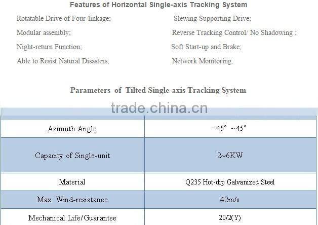 2016 new type Tilted single - axis solar tracking system tracker solar system