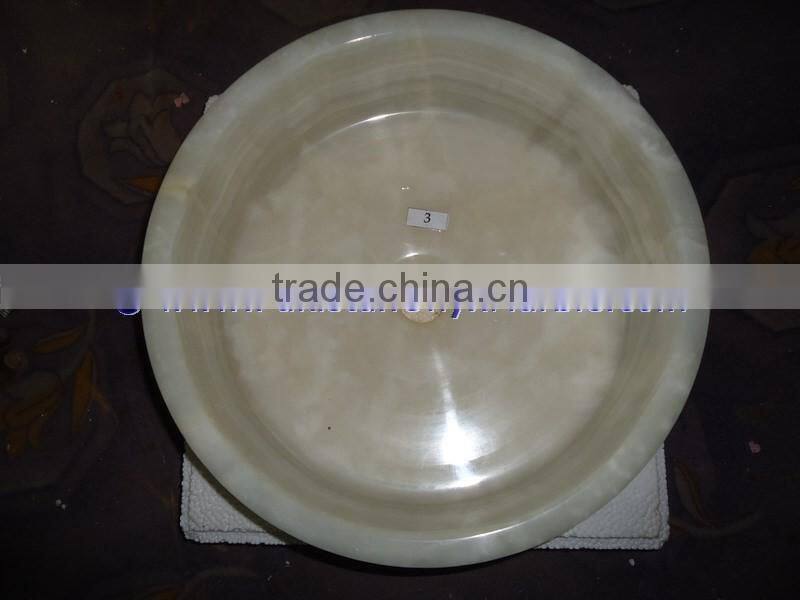 PAKISTAN SUPPLIER PURE WHITE ONYX ROUND BOWL SHAPED SINKS AND BASINS