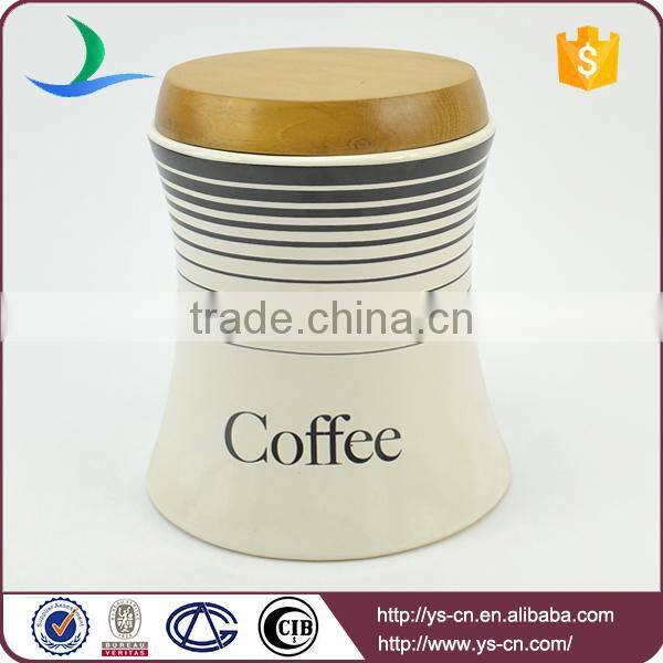 Wholesale ceramic storage Jars with wooden lid