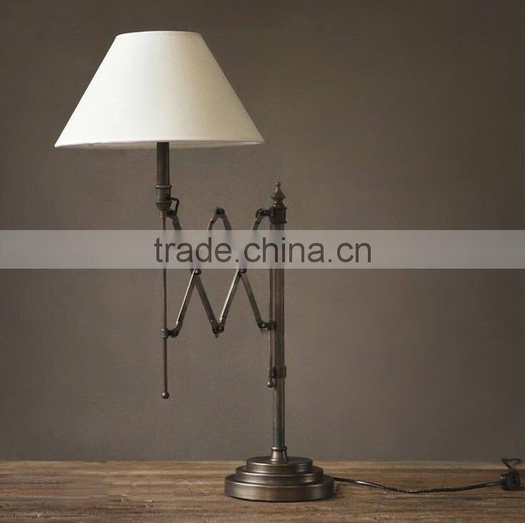 New design antique finish bronze table lamp with lampshade