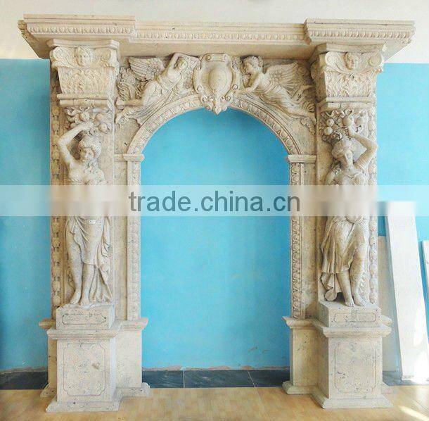 Mixed Stone Door Frame with Statues