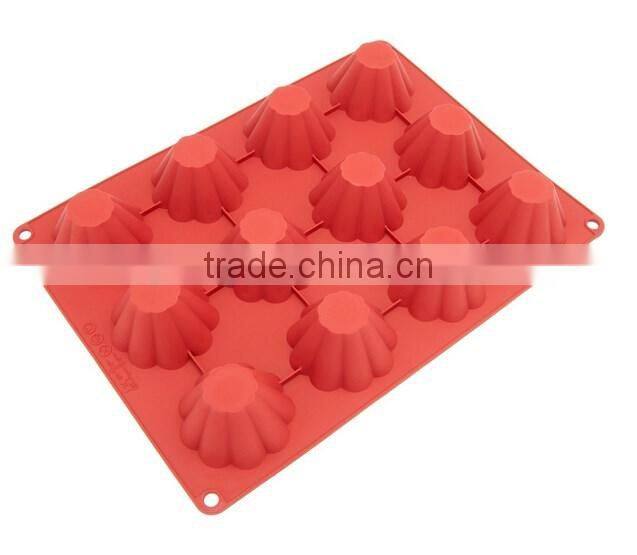 12-Cavity Large Silicone Mold for Homemade Tart, Bundt, Cake, Cheesecake, Pudding, Jello