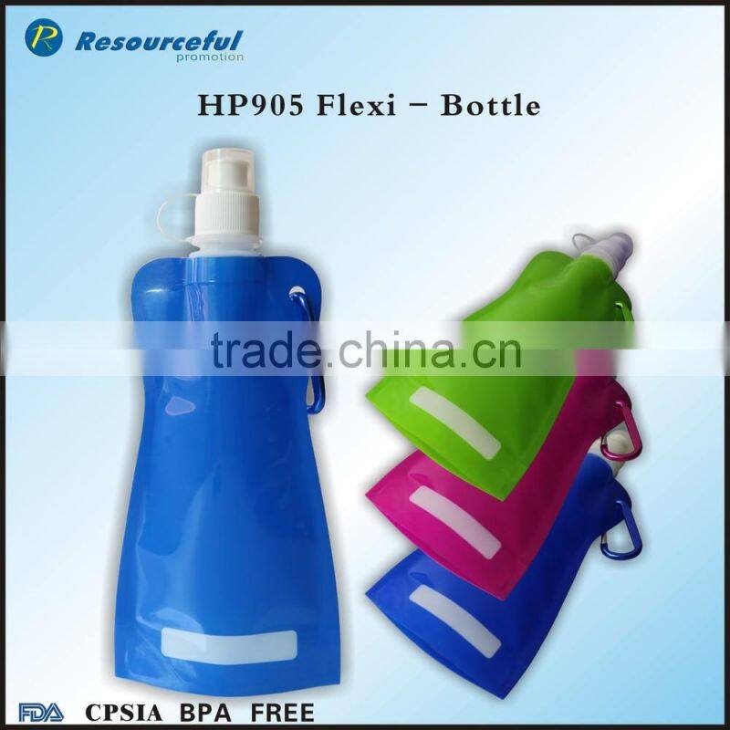 Patented design bpa free collapsible bottle,food grade plastic water bottle