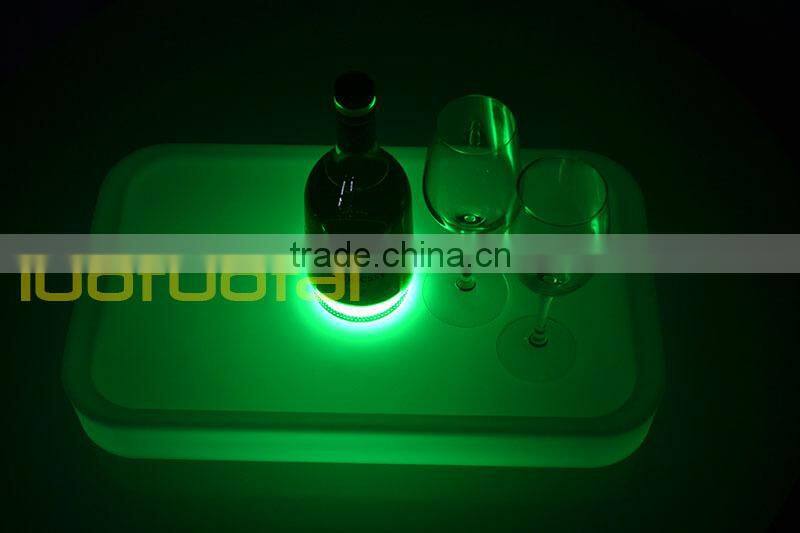 2015 New designGlow serving tray large pe Plastic Bar Tray LTT-WB08E