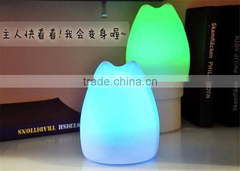 Colorful animal silicone Nightlight USB charging Nightlight Color changing cartoon colorful lamp Cat desk lamp