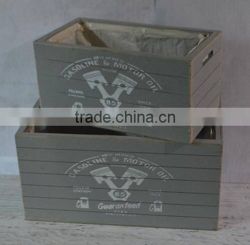 2016 new style antique bottle wooden crate box with silk-screen printing