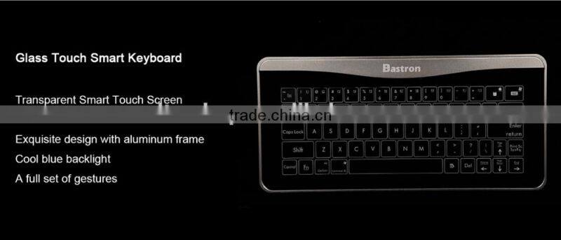 New Transparent Super Thin Glass Touch LED Backlit Universal Wired Keyboard For Windows/IOS/Android/OSX With Gesture Function