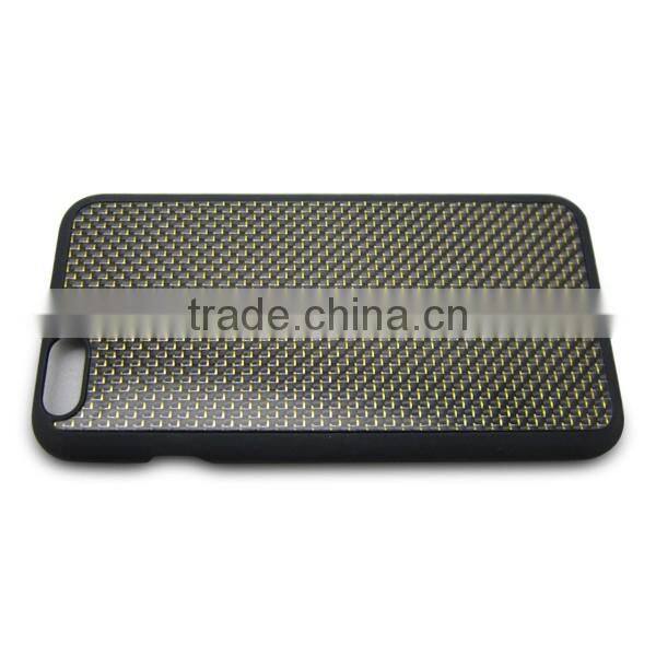 Spray Oil PC Bottom + Real Gold Carbon 3K Plain Weave Fiber Mobile Phone Case For iPhone 6