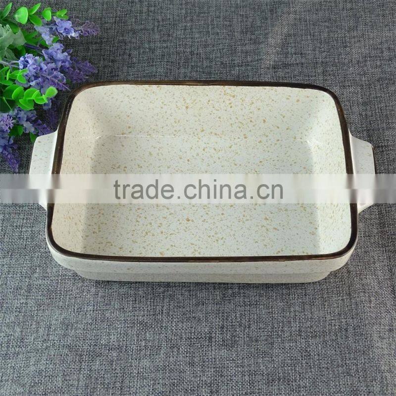 Stock Wholesale eco-friendly ceramic oven safe dinner plates for baking