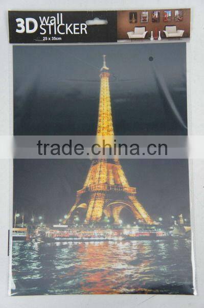 3D Wall Sticker Home Decor- Bus/Eiffel Tower/Building Design