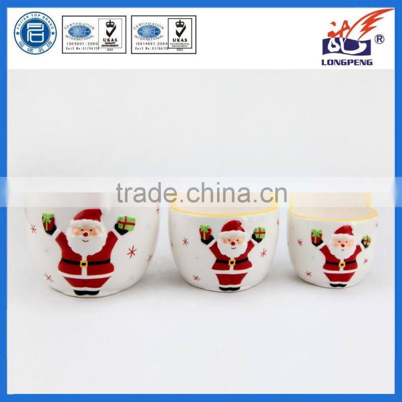 Glazed Finishing and Dolomite Ceramic Type Santa Claus Flowerpot Planter for Christmas ornaments