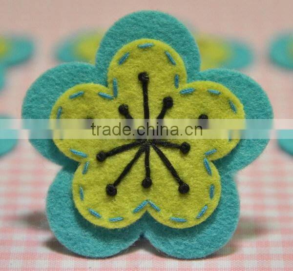 high quality polyester felt artificial flower craft wholesale factory China brooch hair decor design manufacturer in China OEM