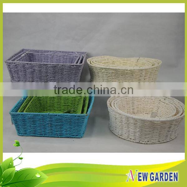 Factory Prices Brightly Round/Square/Retangle White Nylon Rope Basket