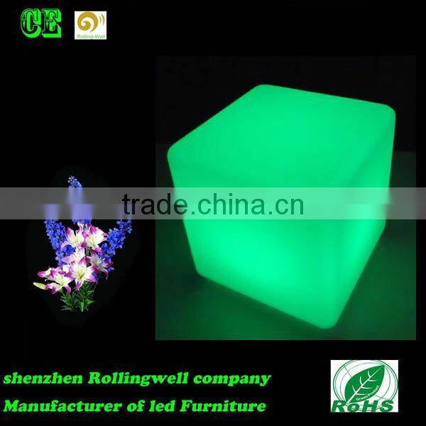 Energy saving 16 Colors Change led Plastic cube chair lighting with recahrgeable table