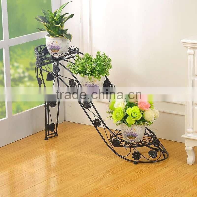 2016 custom high-heeled shoes shape iron decoration flower display stand