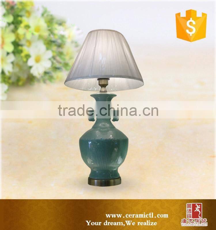 Home decorating crackled glazed table lamp ceramic