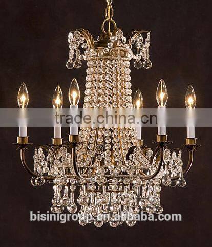 Vintage crystal golden finished iron frame Italian chandelier for kids room decoration - BF07-80117