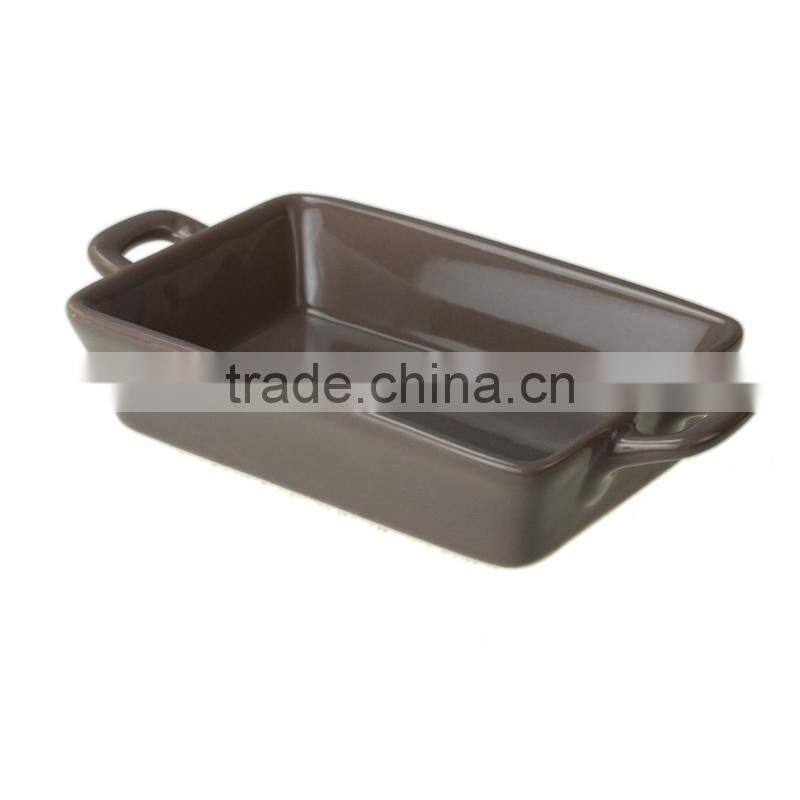 7.5"colorful custom ceramic bakeware with handles