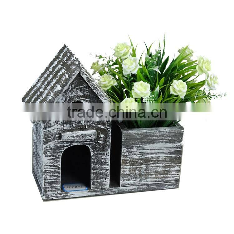 Gifts & Decor Country Flower Rustic Planter Fir Wood Plant Flowerpot