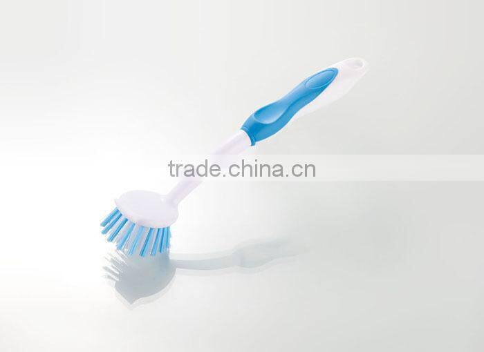 2015 New design plastic kitchen washing brush with soft grip handle