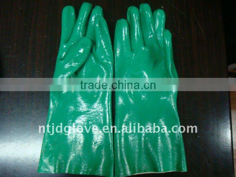 Nitirle gloves . fully nitile coated green nitirle smooths finish glove , 30cm nitirle gloves