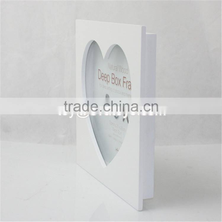 Best selling heart shape wooden square photo frames W09A026