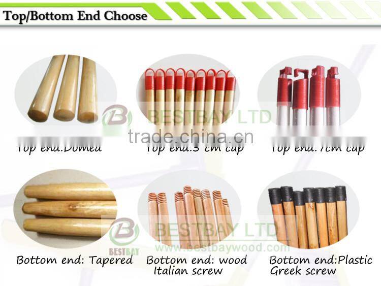 varnish coated wooden broom handle