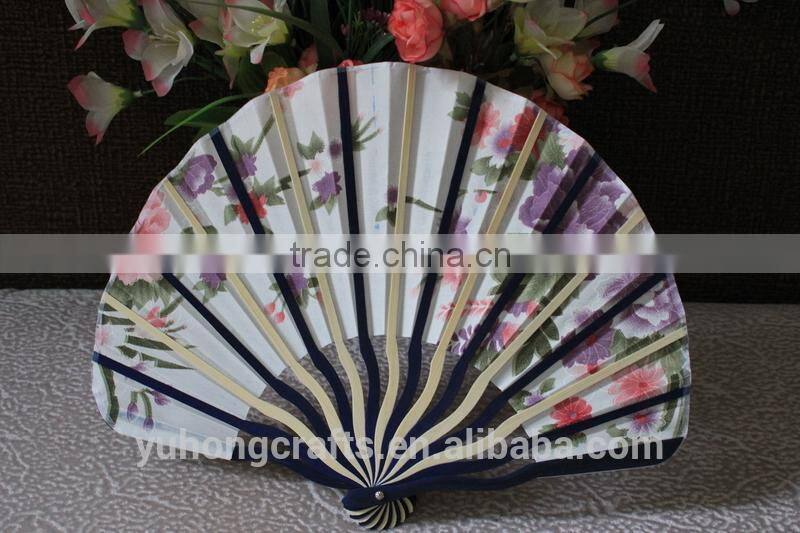 Japanese satin silk fabirc fan