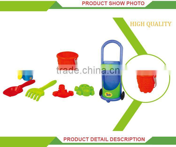 Cheap 8pcs outdoor toy sand plastic bucket beach car