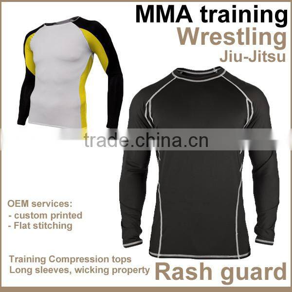 compression shirts long sleeve Sublimated printing Custom Rash Guard