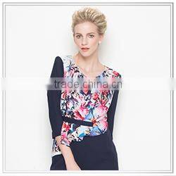 Customized 2015 Top Quality New Design Digital Printing 100% Silk Satin Dresses