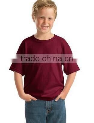 Seamless O neck boys design plain t-shirt 100% Cotton boys t-shirt