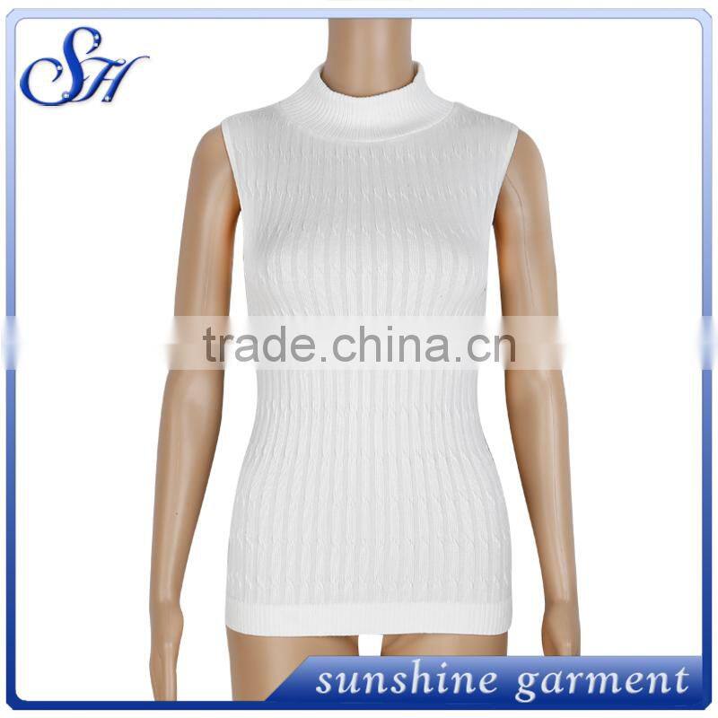 2017 New Style Fashion White Sleeveless Tops For Women