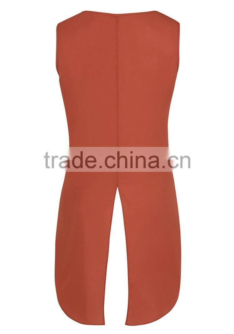 Body building singlesTall Split Back Crepe Vest womens singlet vests