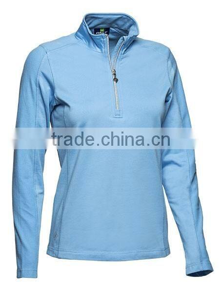 dri fit breathable performance coolmax fabric high quality custom embroideried Ladies Golf Jumper 1/4 zip pullover shirts