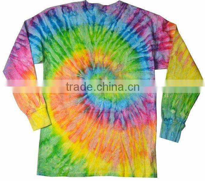 Colortone Womens/Ladies, mens Tie Dye Long Sleeve T-Shirt, Rainbow Tie-Dye long Sleeve lightweight dry fit performanceT-Shirts