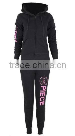 Women's Sporty Embellished Two Piece Active Set with Zip Up Jacket