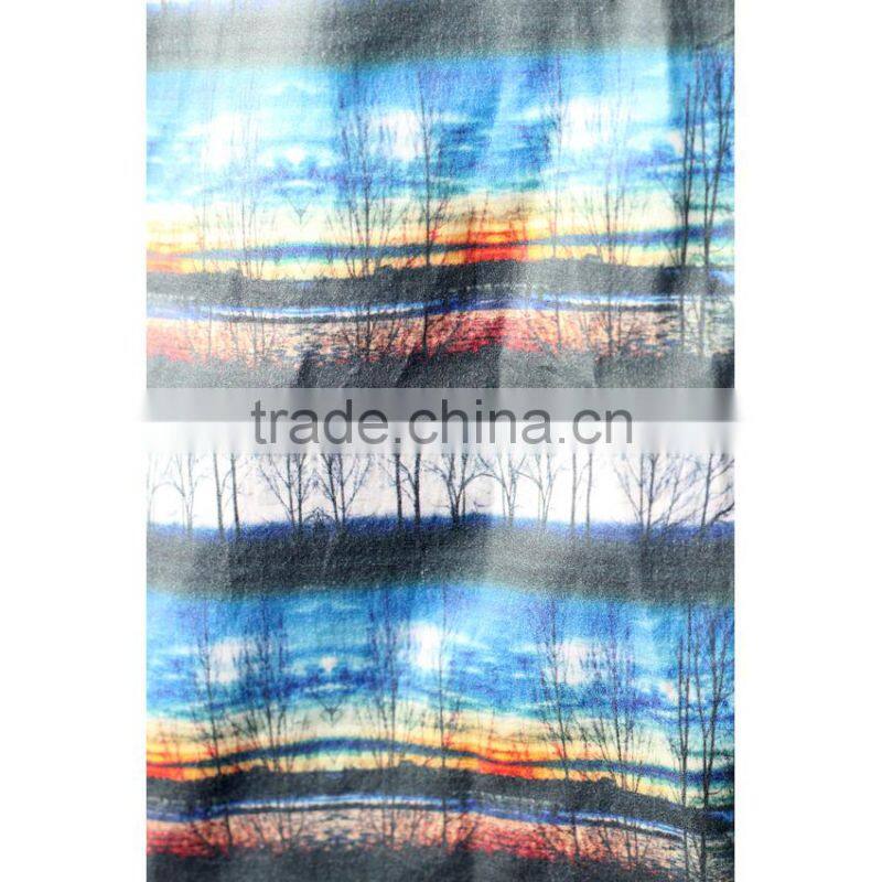 mens white poplin printed casual long sleeve button down shirt