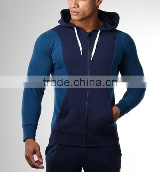 Custom Your Own Design Full Zip Hoodie Mens Contrast Stitching Hoodie Gym Wear Hoodie Men