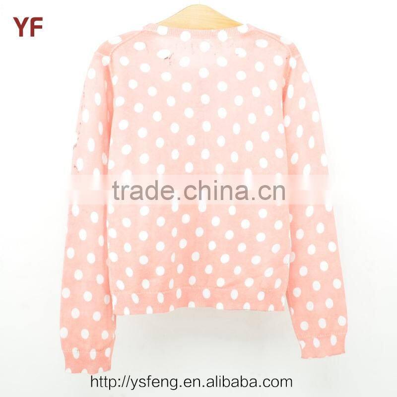 Fancy Cardigan Girl Print Kids Sweater Clothes