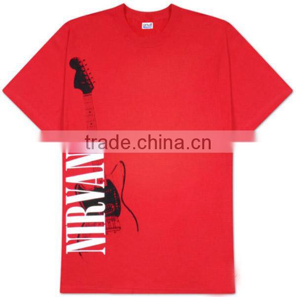 Red guitar t shirt for men work shirt 2017
