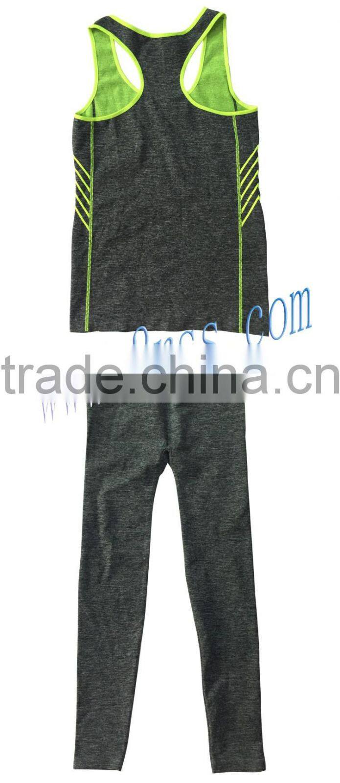 2016 hot sell seamless yoga wear set leggings and tank top