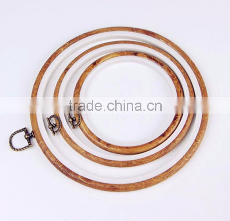 Wholesale Cross Stitch Accessory ABS Wooden Pattern Embroidery Hoops