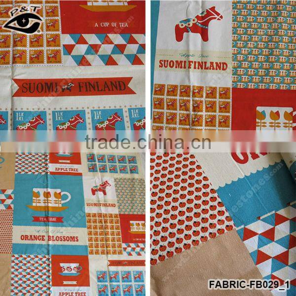1.40 m Fresh Style Horse Check Cup Pattern Canvas Fabric Linen/Cotton Fabric Zakka Patchwork Fabric